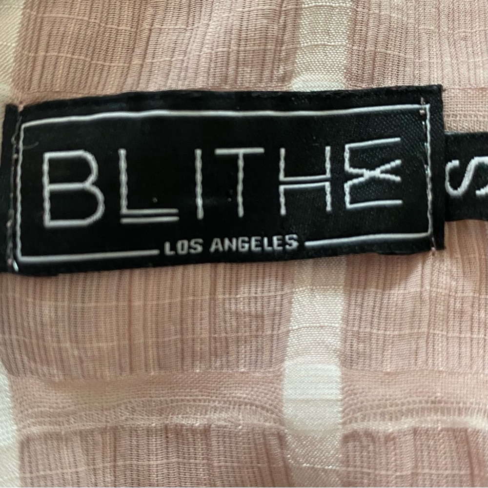 Blithe Blush Pink/White Checkered Romper Womens S… - image 5